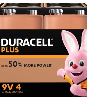 Duracell Plus Power – Piles Alcalines (9V x 4)