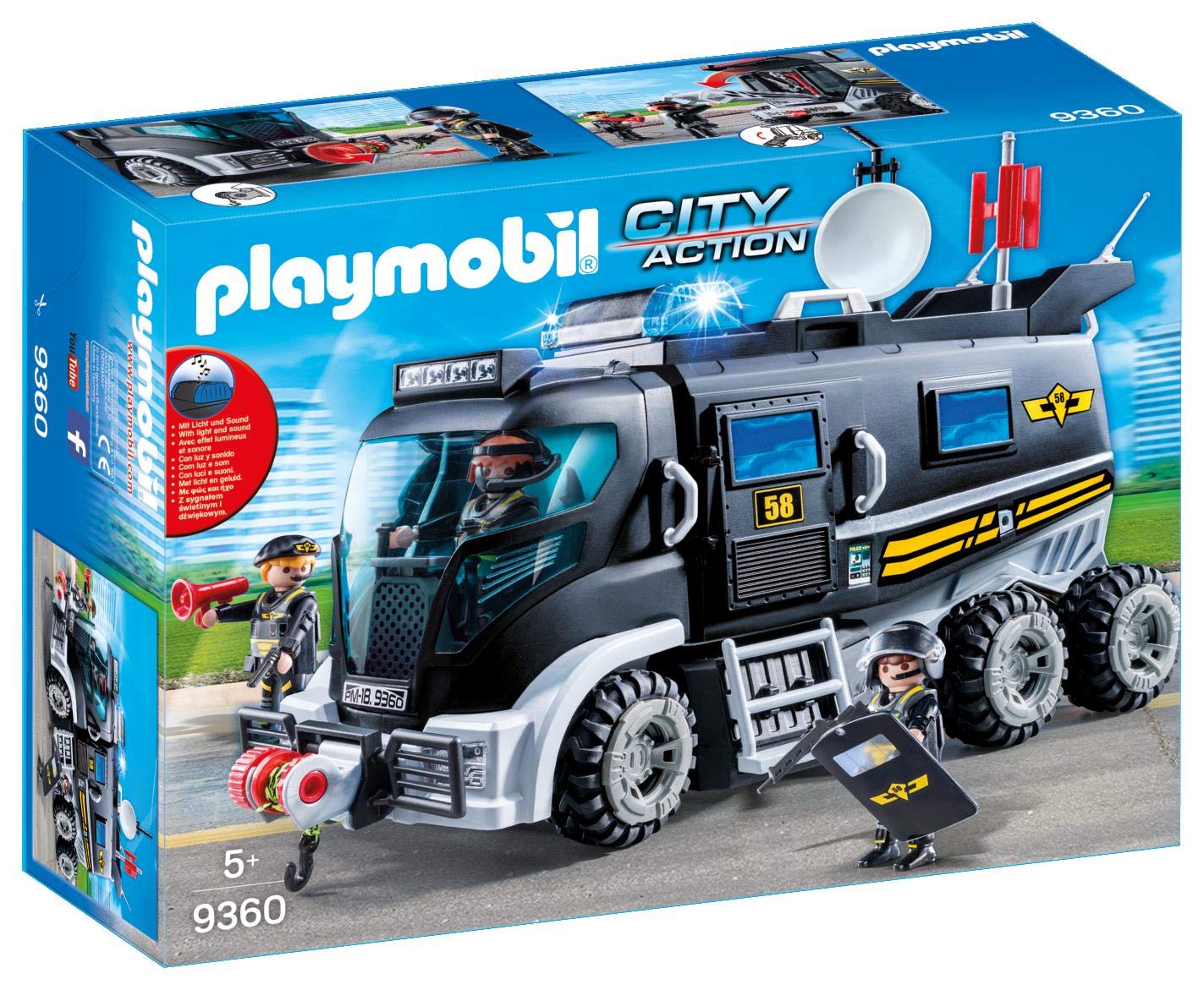 Camion de Police Playmobil City Action Policiers d'Elite - Monsieur Jouet