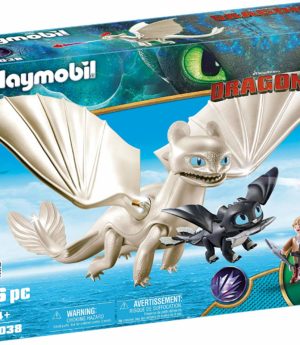 Playmobil Dragons - Furie Éclair et bébé dragon avec les enfants