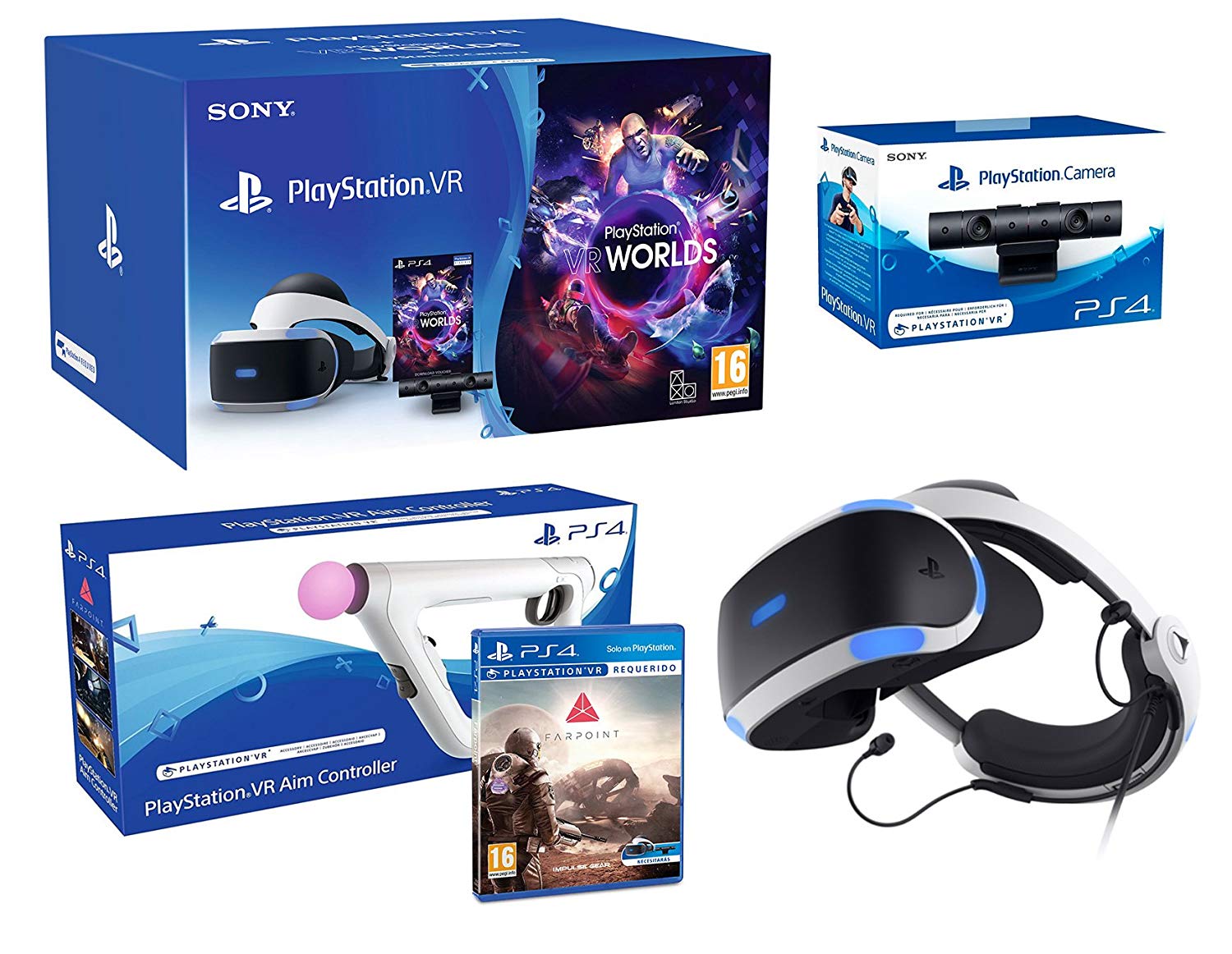 Sony PlayStation VR + Farpoint + Aim-Controller PS4 + VR Worlds + PS4  Camera V2 - VR Pack - Magasin de Jeux & Jouets Monsieur Jouet