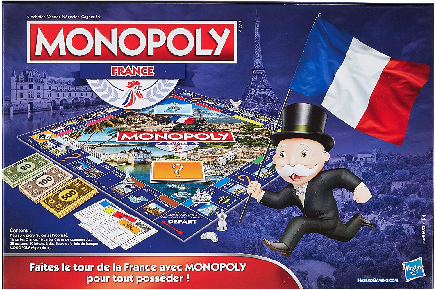 Monopoly Voyage autour du monde, jeu de plateau (version française) :  : Jouets