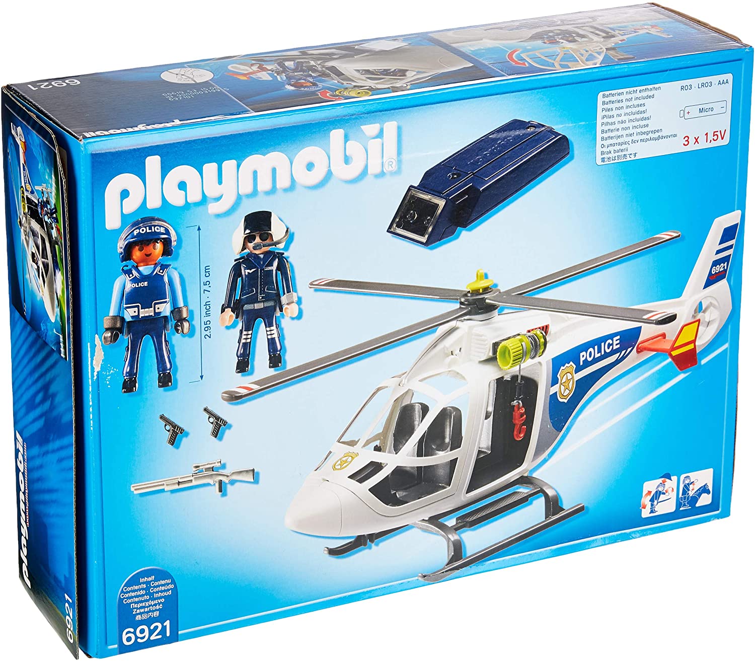 Hélicoptère de Police Playmobil n°6921 avec son Projecteur de Recherche