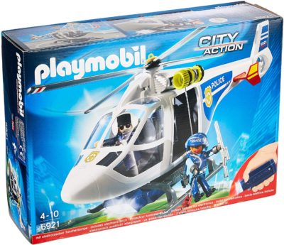 Hélicoptère de Police Playmobil avec Projecteur de Recherche