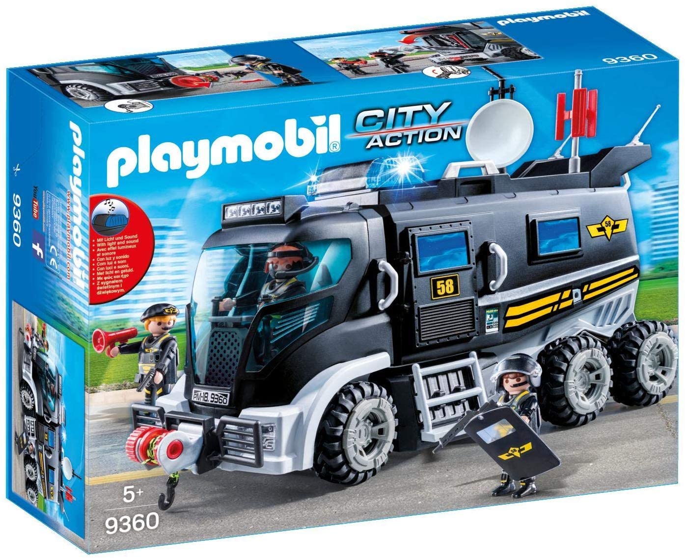 Playmobil Camion City Action Camion police d'élite 9360 - Monsieur