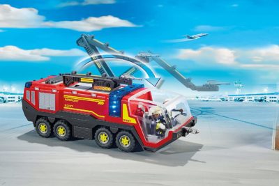 Playmobil city action Pompiers avec véhicule aéroportuaire