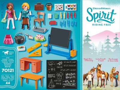 Playmoblil Mademoiselle kate flores et salle de classe