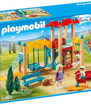 playmobil parc de jeu avec toboggan