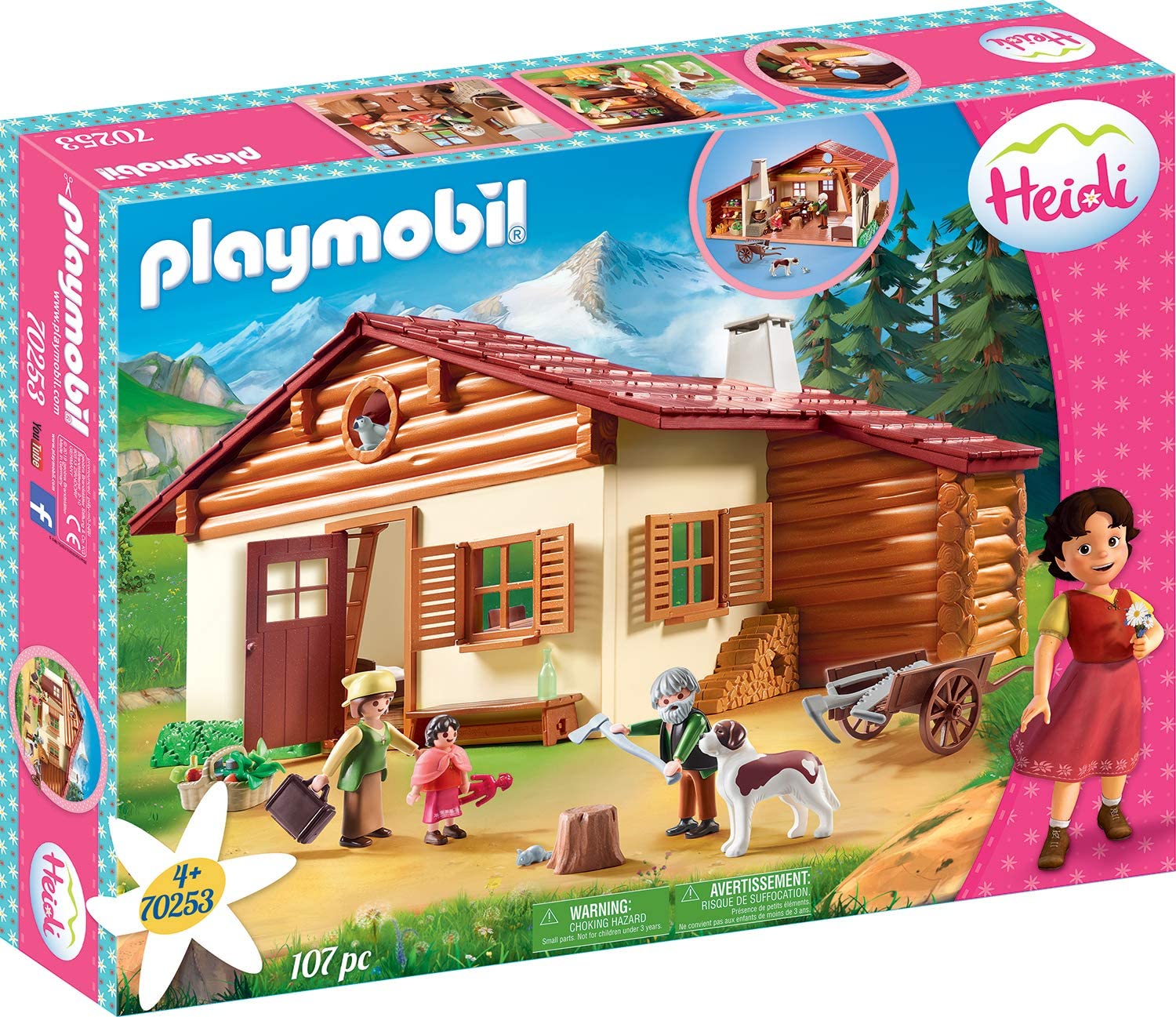 Playmobil Heidi avec Grand-Père et Chalet 70253 - Monsieur Jouet