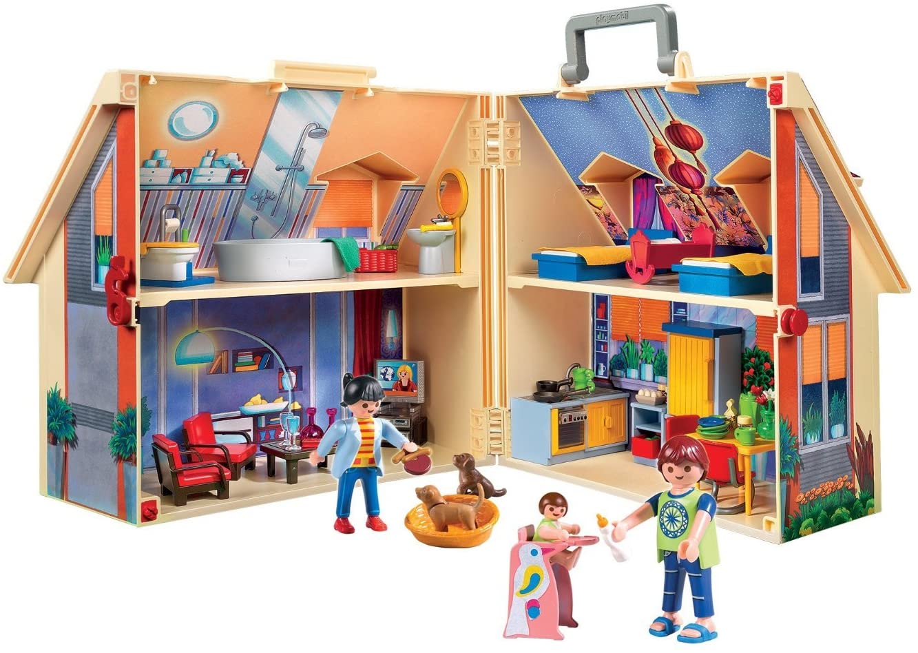 Maison transportable playmobil + personnages et mobilier - Playmobil